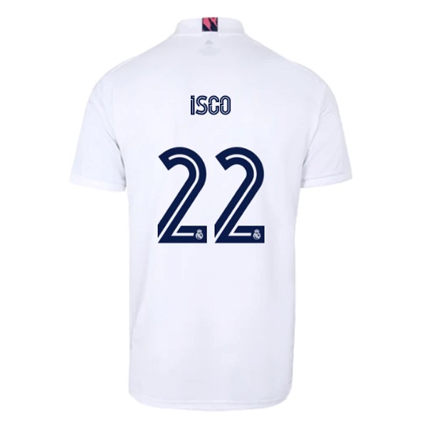 Maillot Football Real Madrid Domicile NO.22 Isco 2020-21 Blanc